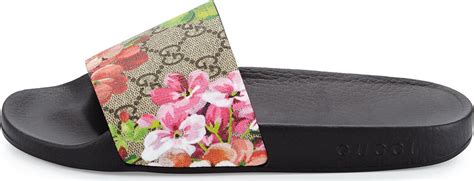 gucci gg blooms supreme slide sandal ebony multi|Gucci gg blooms.